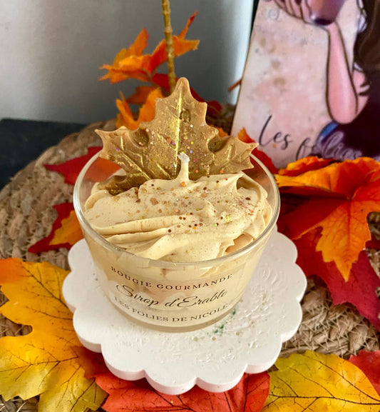 Bougie gourmande sirop d’érable Boutique Les folies de Nicole 