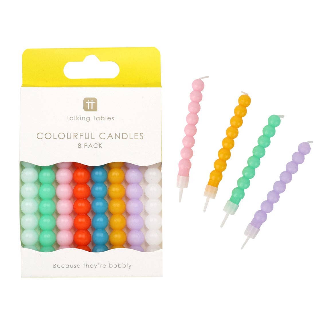 Bougies d'anniversaire Bobble - Pack de 8 Boutique Talking Tables 