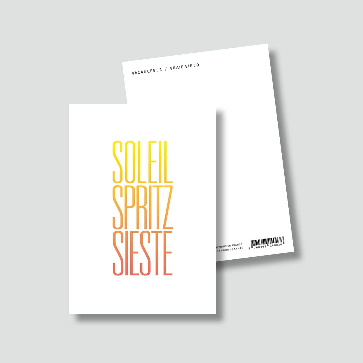 Carte de vacances – "Soleil, Spritz, Sieste" Boutique Bulma Shop 