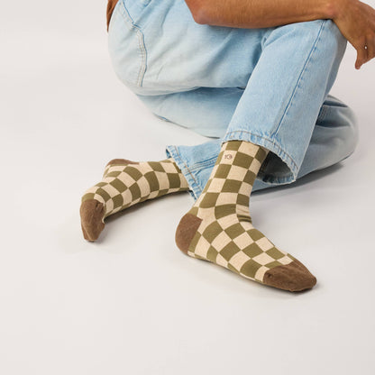 Chaussettes en coton peigné à carreaux - Hockenheim Boutique Billybelt 