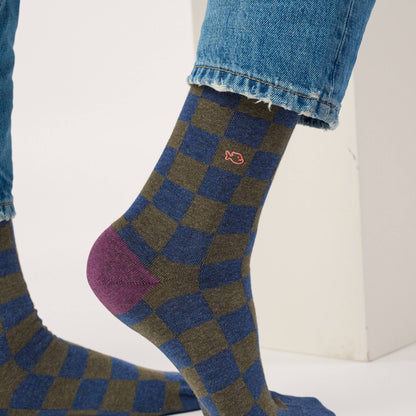 Chaussettes en coton peigné à carreaux - Interlagos Boutique Billybelt 