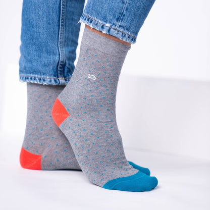 Chaussettes en coton peigné - Square gris Boutique Billybelt 