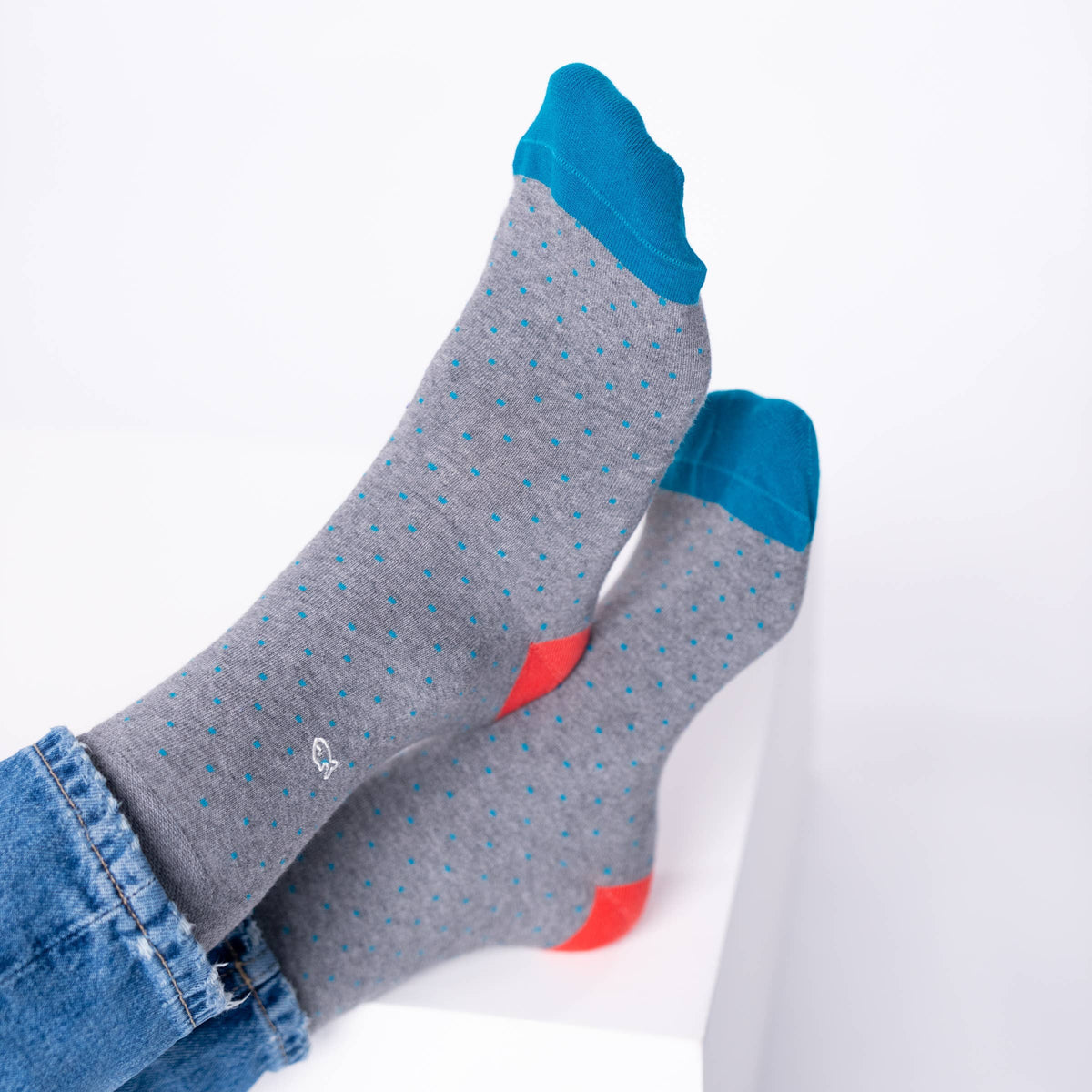 Chaussettes en coton peigné - Square gris Boutique Billybelt 