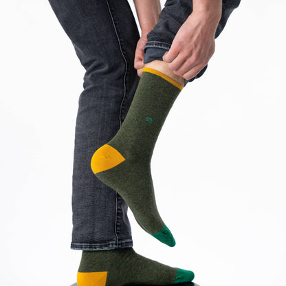 Chaussettes en coton peigné - Square kaki Boutique Billybelt 