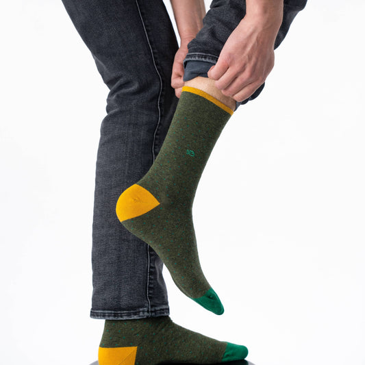 Chaussettes en coton peigné - Square kaki Boutique Billybelt 