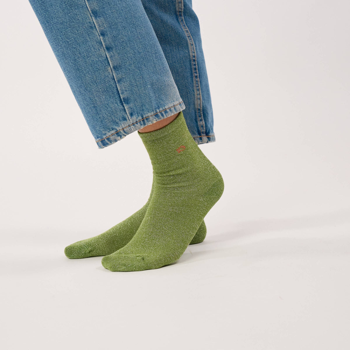 Chaussettes pailletées en coton peigné unies - Basilic Boutique Billybelt 