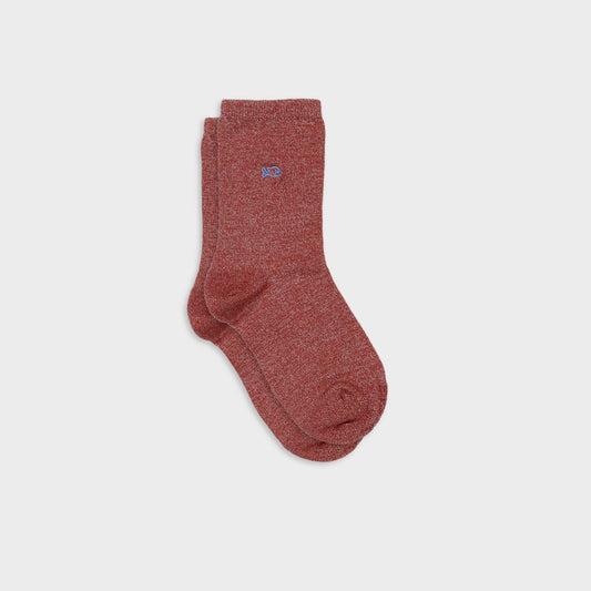 Chaussettes pailletées en coton peigné unies - Brique Boutique Billybelt 