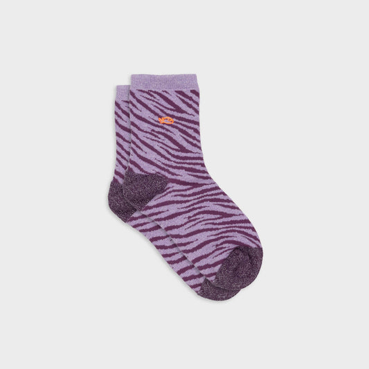 Chaussettes pailletées en coton peigné zèbre - Violet Boutique Billybelt 