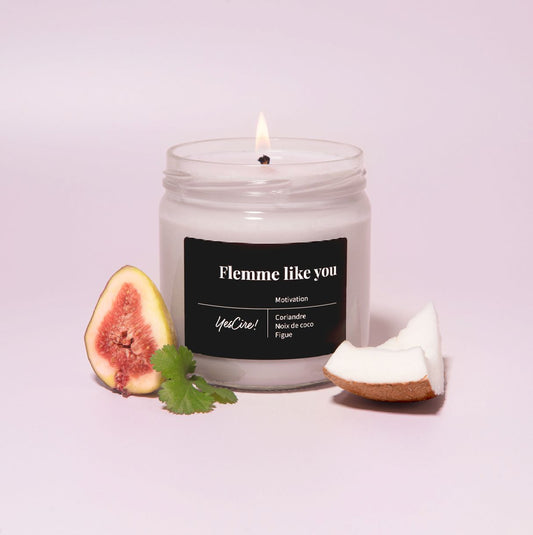 "Flemme like you" Bougie Aromathérapie Yes Cire ! Boutique Yes Cire 