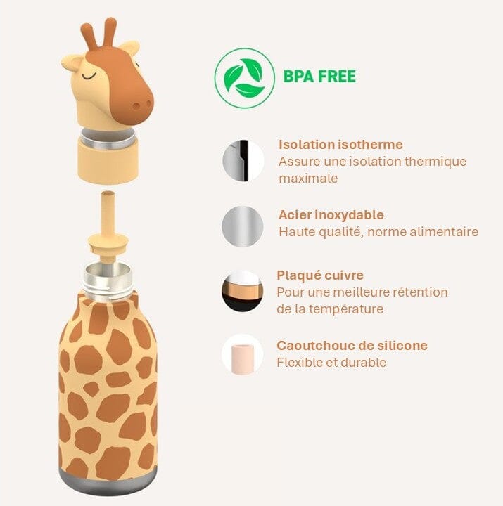 Gourde isotherme Panda "Bestie bottle" Boutique Asobu 