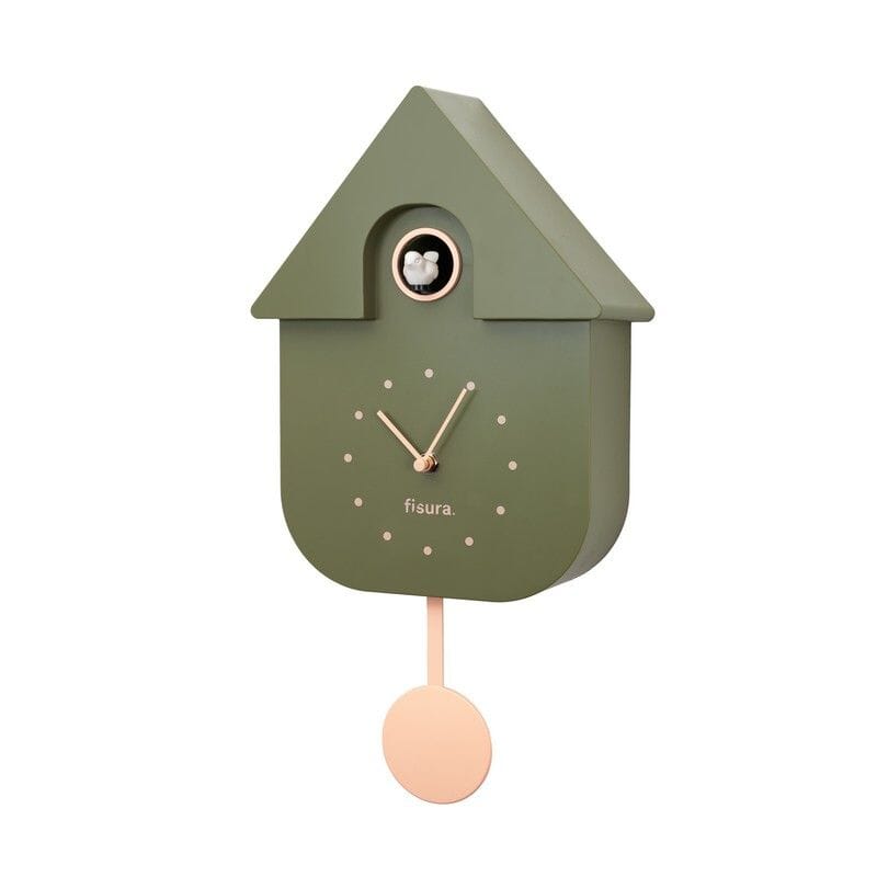 Horloge murale Coucou design Boutique Fisura KAKI 