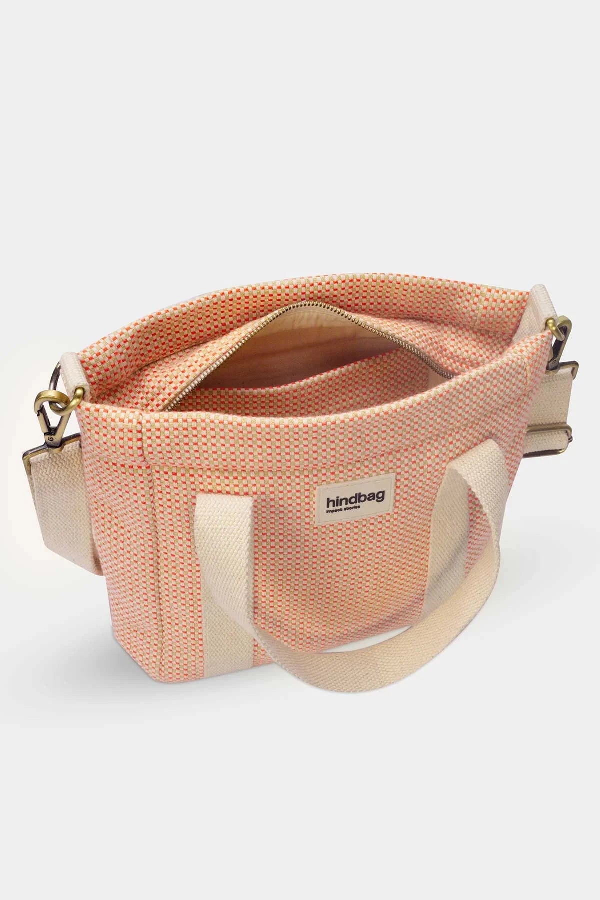 Mini cabas Louise Hindbag Boutique Hindbag Tissage corail 