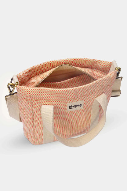 Mini cabas Louise Hindbag Boutique Hindbag Tissage corail 
