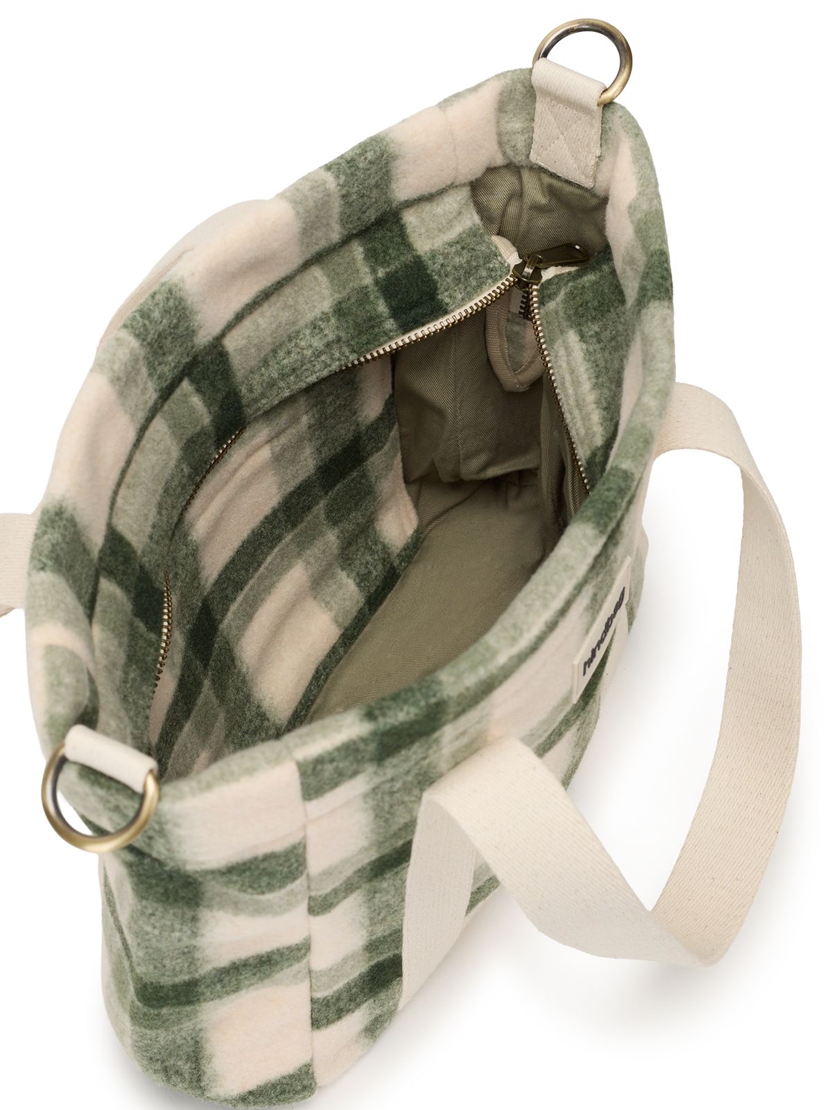 Mini cabas Louise tartan vert Boutique Hindbag 