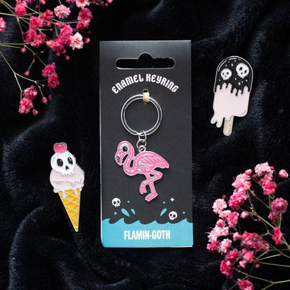 Porte-clés Flamin-goth Flamant rose Boutique Something Different 