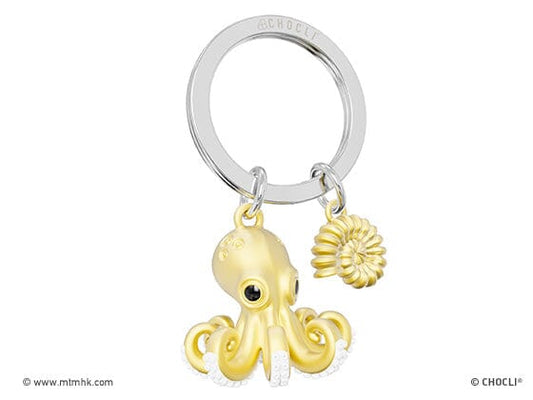 Porte-clés Pieuvre et amonite - Metalmorphose Boutique Metalmorphose 