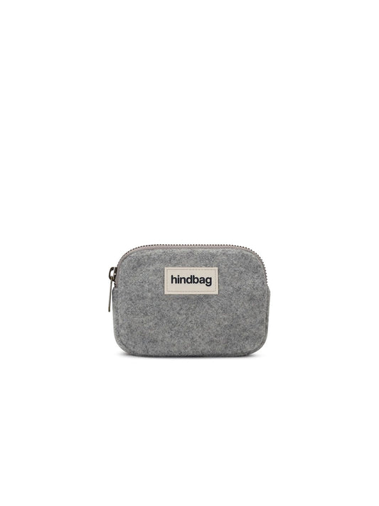 Porte monnaie Lili effet lainé gris Boutique Hindbag 