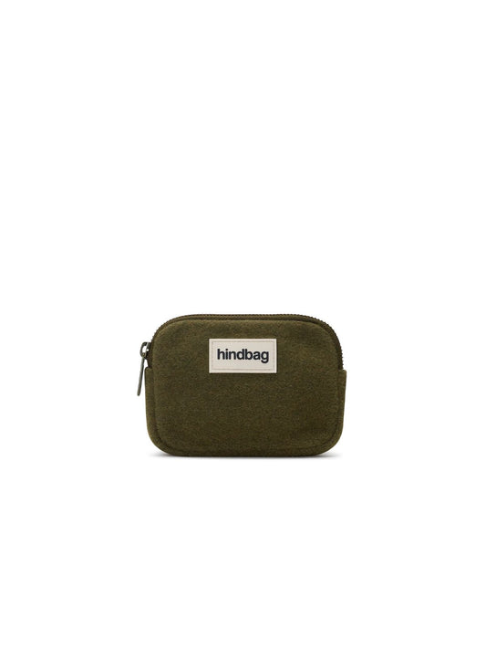 Porte monnaie Lili effet lainé khaki Boutique Hindbag 