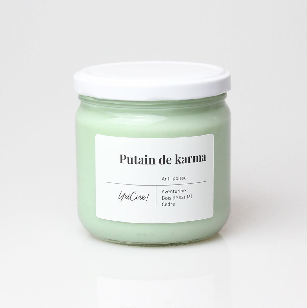 "P*tain de Karma" Bougie Lithothérapie Yes Cire ! Boutique Yes Cire 