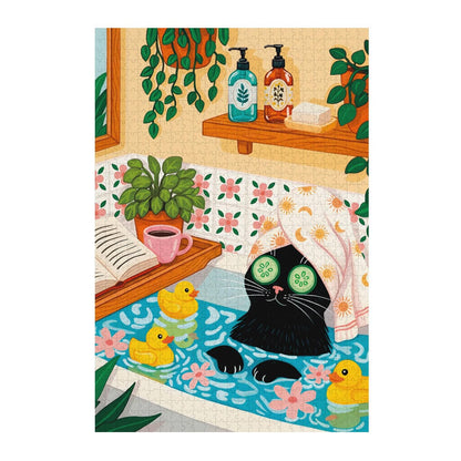 Puzzle 1000 pièces – Illustration poétique d’animaux Boutique Balvi Cat Spa 