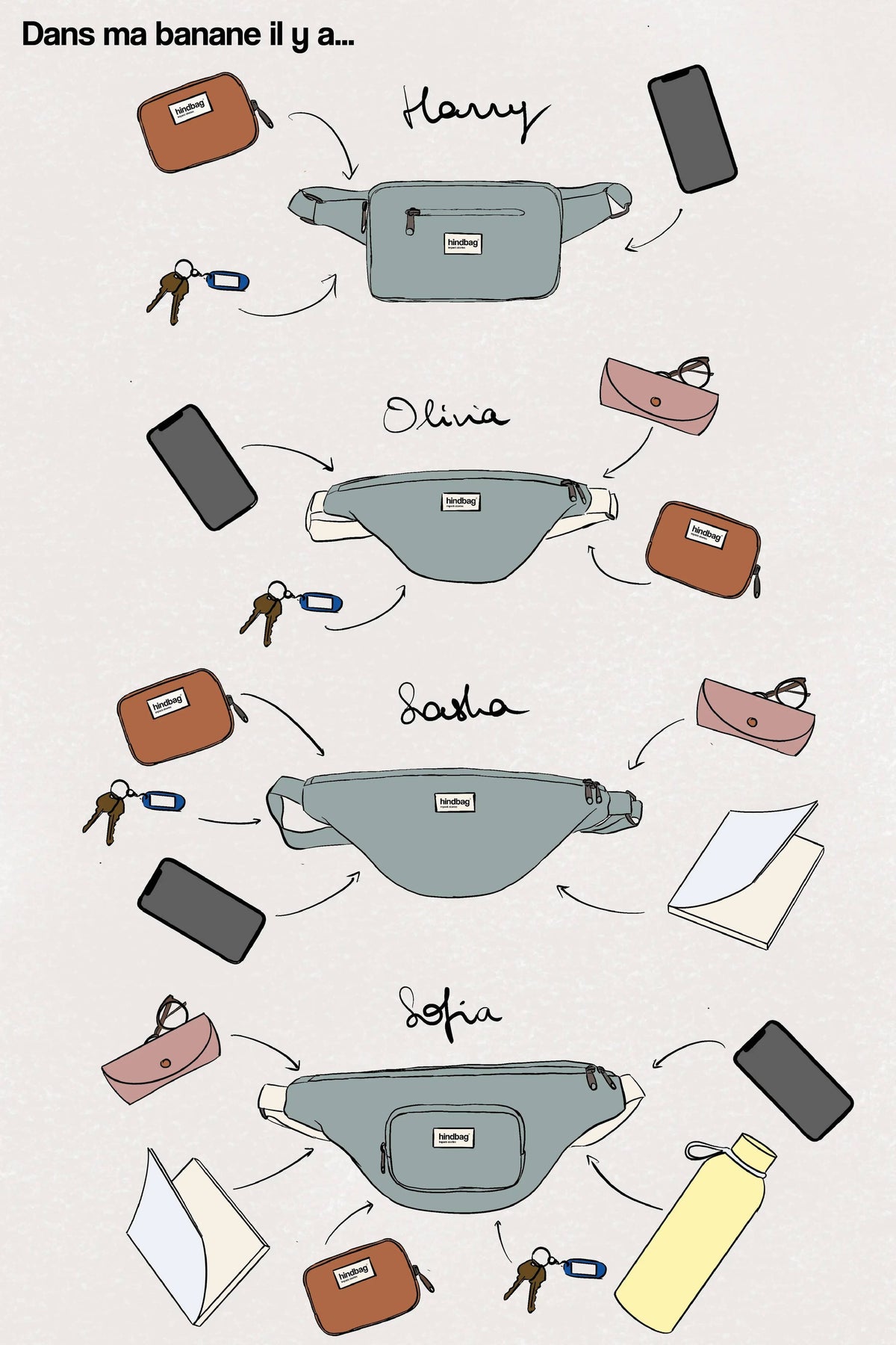 Sac Banane Sofia Sauge Boutique Hindbag 