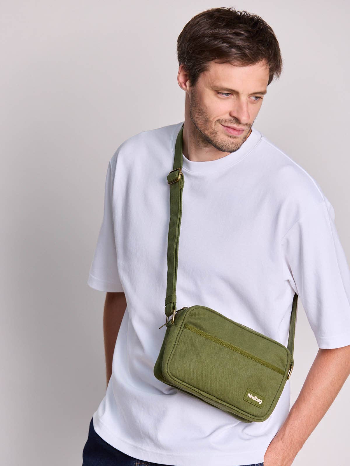 Sac bandoulière Nino coton Olive - Hindbag Boutique Hindbag 