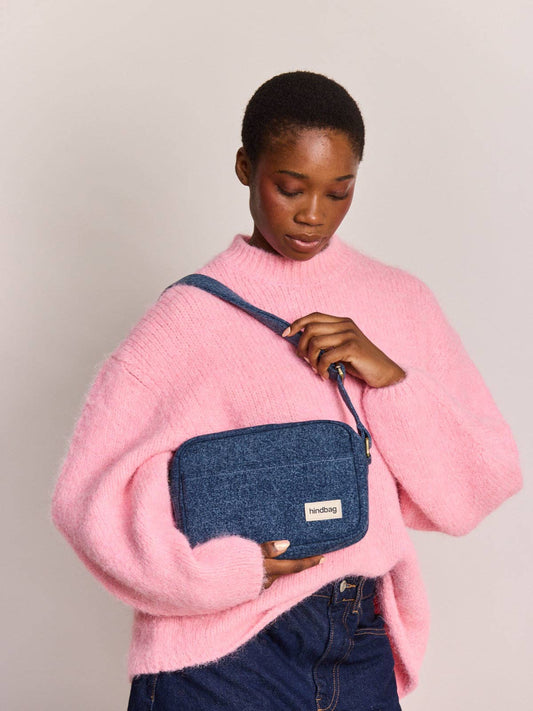Sac bandoulière Nino denim bleu foncé Boutique Hindbag 