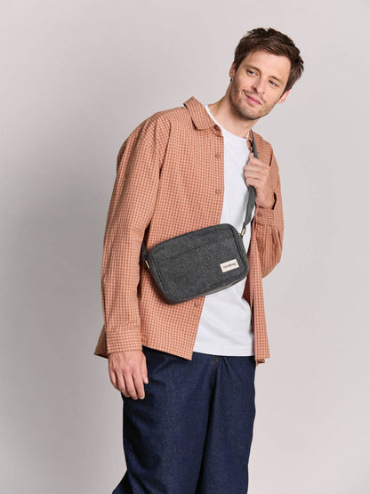 Sac bandoulière Nino denim gris foncé Boutique Hindbag 