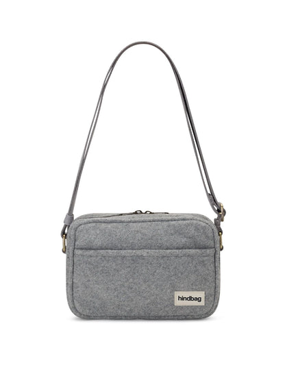 Sac bandoulière Nino effet lainé grise Boutique Hindbag 