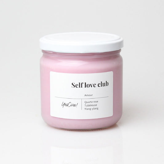 "Self Love Club" Bougie Lithothérapie Yes Cire ! Boutique Yes Cire 