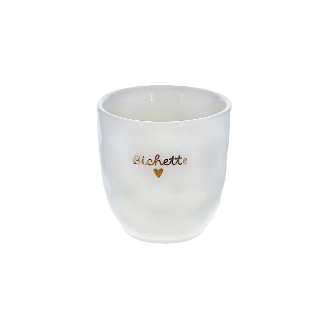 Tasse à café en céramique "Bichette" avec inscription dorée – Atelier Jasmin Boutique Le Petit Souk 
