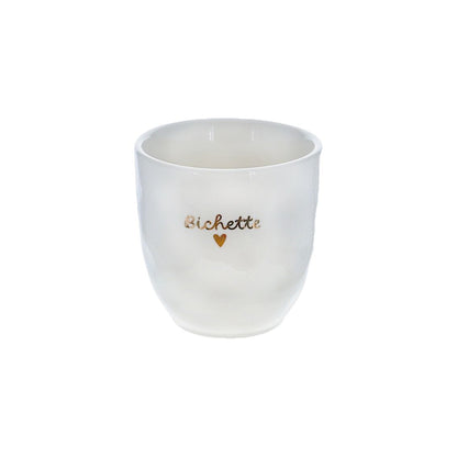 Tasse à café en céramique "Bichette" avec inscription dorée – Atelier Jasmin Boutique Le Petit Souk 