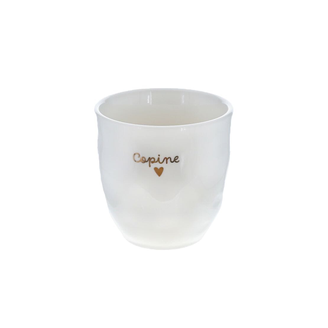 Tasse à café en céramique "Copine" avec inscription dorée – Atelier Jasmin Boutique Le Petit Souk 