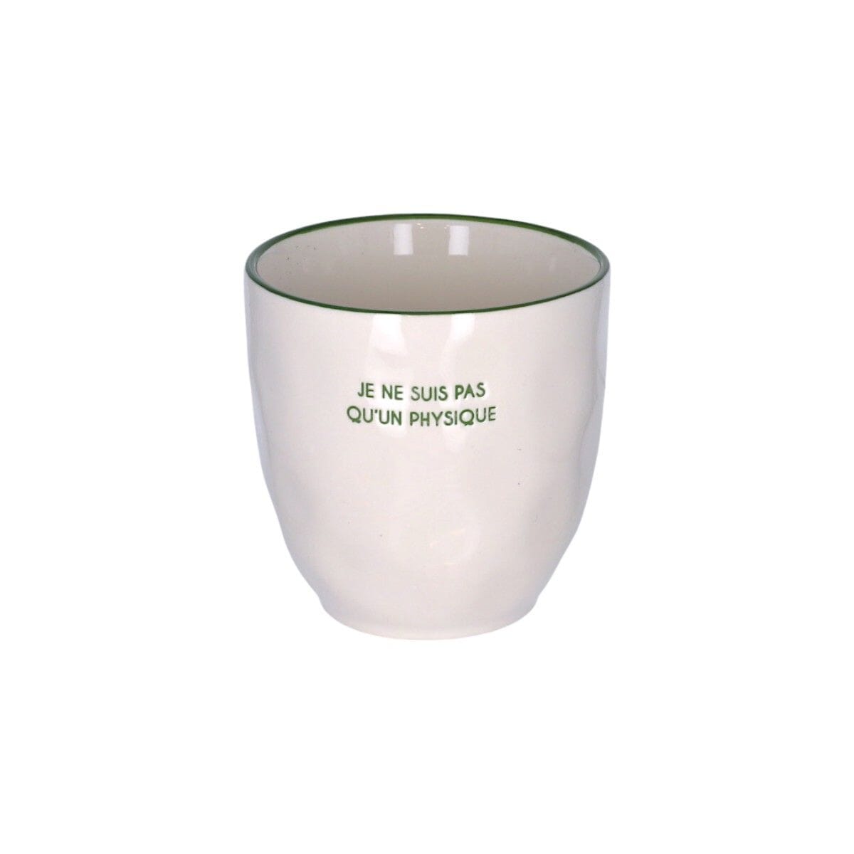 Tasse à café en céramique "Je ne suis pas qu'un physique" Boutique Atelier Jasmin 