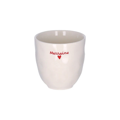 Tasse à café en céramique "Marraine" - Atelier Jasmin Boutique Le Petit Souk 